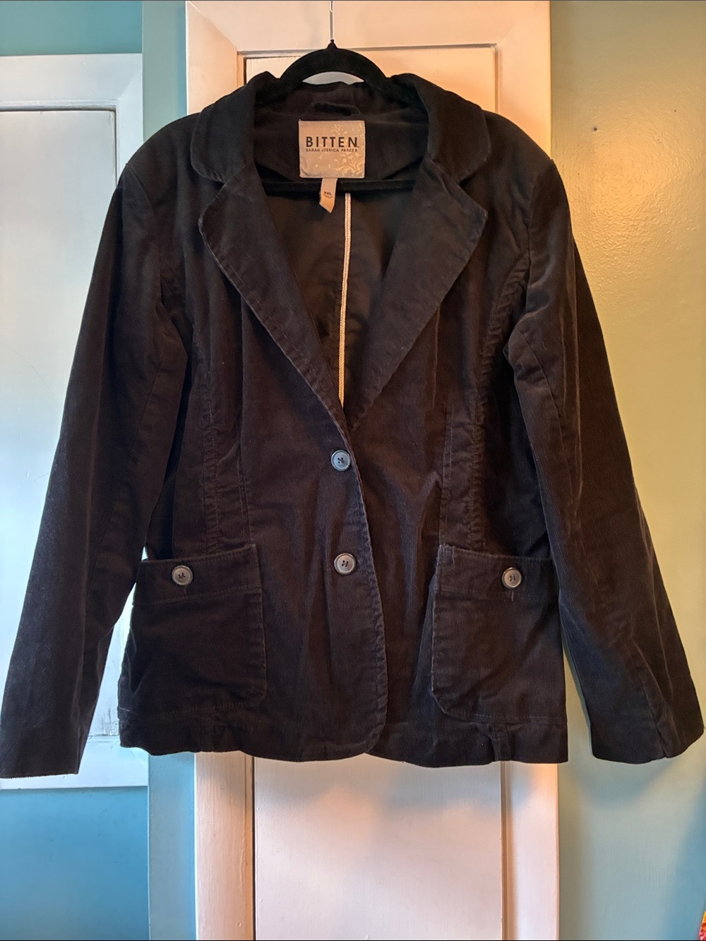 Bitten by Sarah Jessica Parker Black Corduroy Blazer Jacket